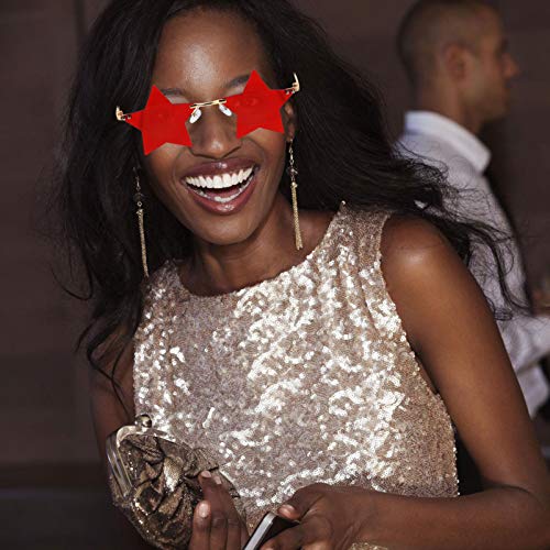 Kisangel 1 par de Óculos de de Metal Estrela Em Forma de Óculos de Moda Óculos de Raio para Festa (V