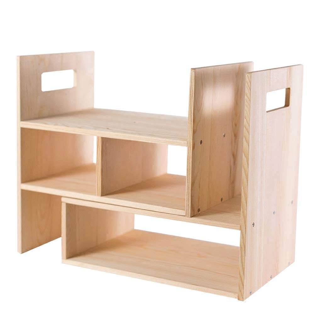 Aufbewahrung Ordner/Schnellhefter/Organisator/Natural Color Desktop-Bücherregal Holz Adjustable-Desktop-Speicher-Organisator-Regal Bürobedarf Double-Layer-Desk Organizer Rack-Anzeige Ablagesystem Org