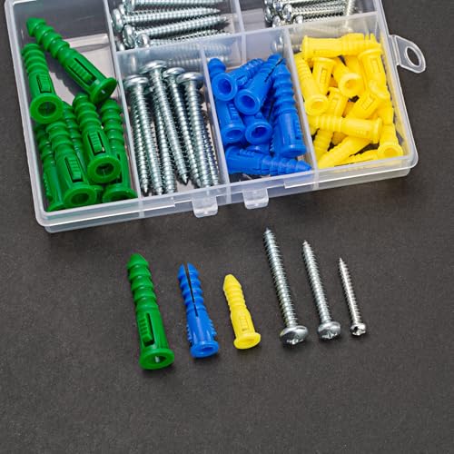 Kit de 70 Tornillos y Anclajes para Drywall y Concreto miniatura 4