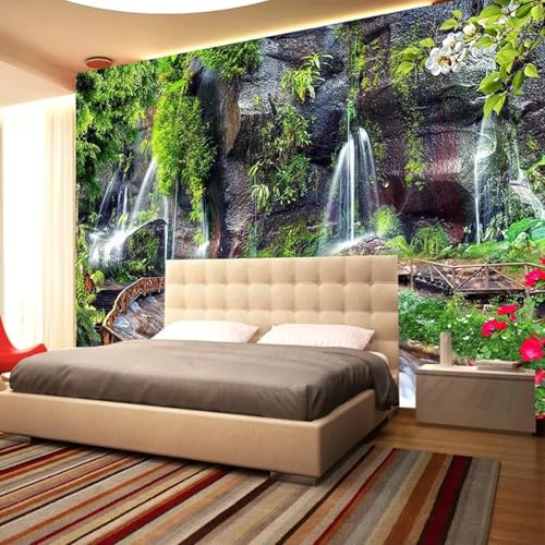 Papier peint photo 3D cascade grand réalisme pour chambre