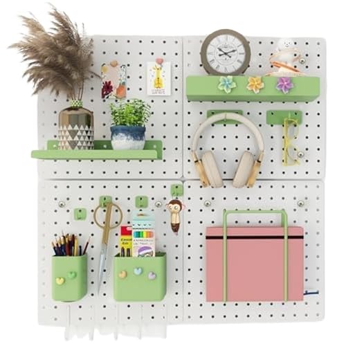 XILEUDUOD Pegboard Metal Pegboard Combination Kit 4 Steel Pegboards with 26 Accessories Pegboard Wall Organizer