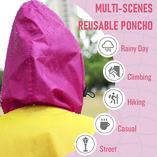 Image of SaphiRose Adult Rain Poncho Waterproof Hooded Zipper Raincoat with Pockets | OEKO-TEX Certified 100% Polyester, Lightweight Packable Storage Pouch, Heat-Sealed Seams, Quick-Dry for Outdoor Hiking