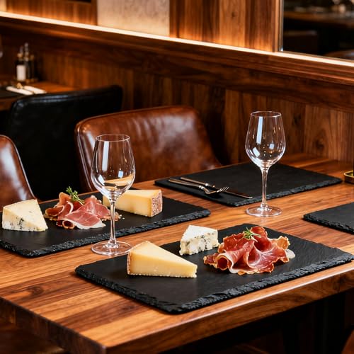 Pack de 6 tablas de queso de pizarra negra 9x6 pulgadas miniatura 7