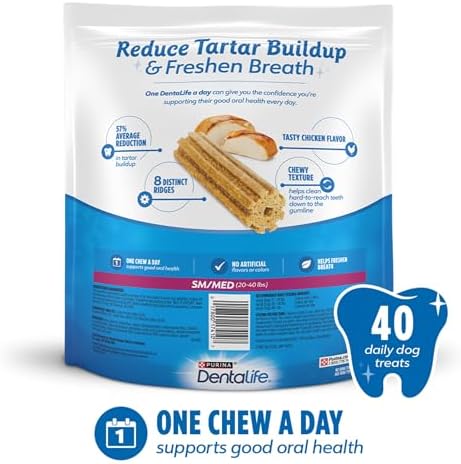 DentaLife Daily Oral Care Dog Treats for Small and Medium Dogs, Chewy Dental Treat to Freshen Breath and Fight Tartar, Chicken Flavor - 40 ct. Pouch — view 5