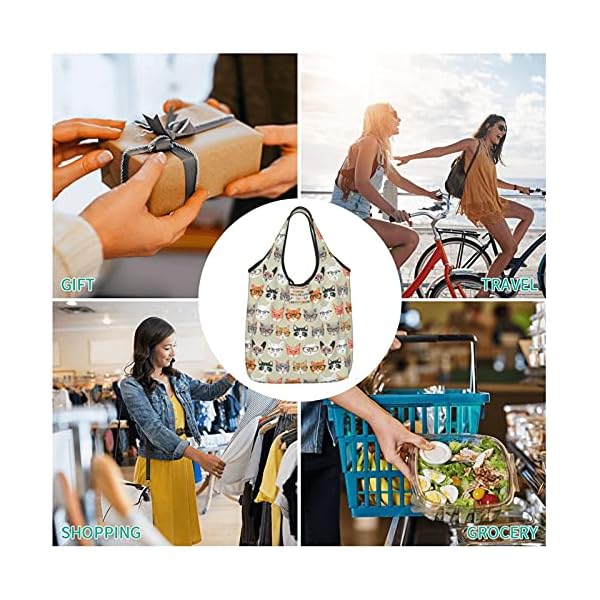 BLUBLU 2 Pack Reusable Foldable Heavy Duty Ripstop Grocery Bag, Machine