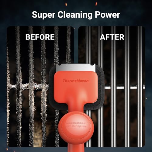 Image of ThermoMaven BQ03 Grill Brush Replaceable Cleaning Head, Safe Bristle-Free BBQ Cleaning Tool, Barbecue Grill Cleaner, 6 Pcs Refill, Only for BQ03