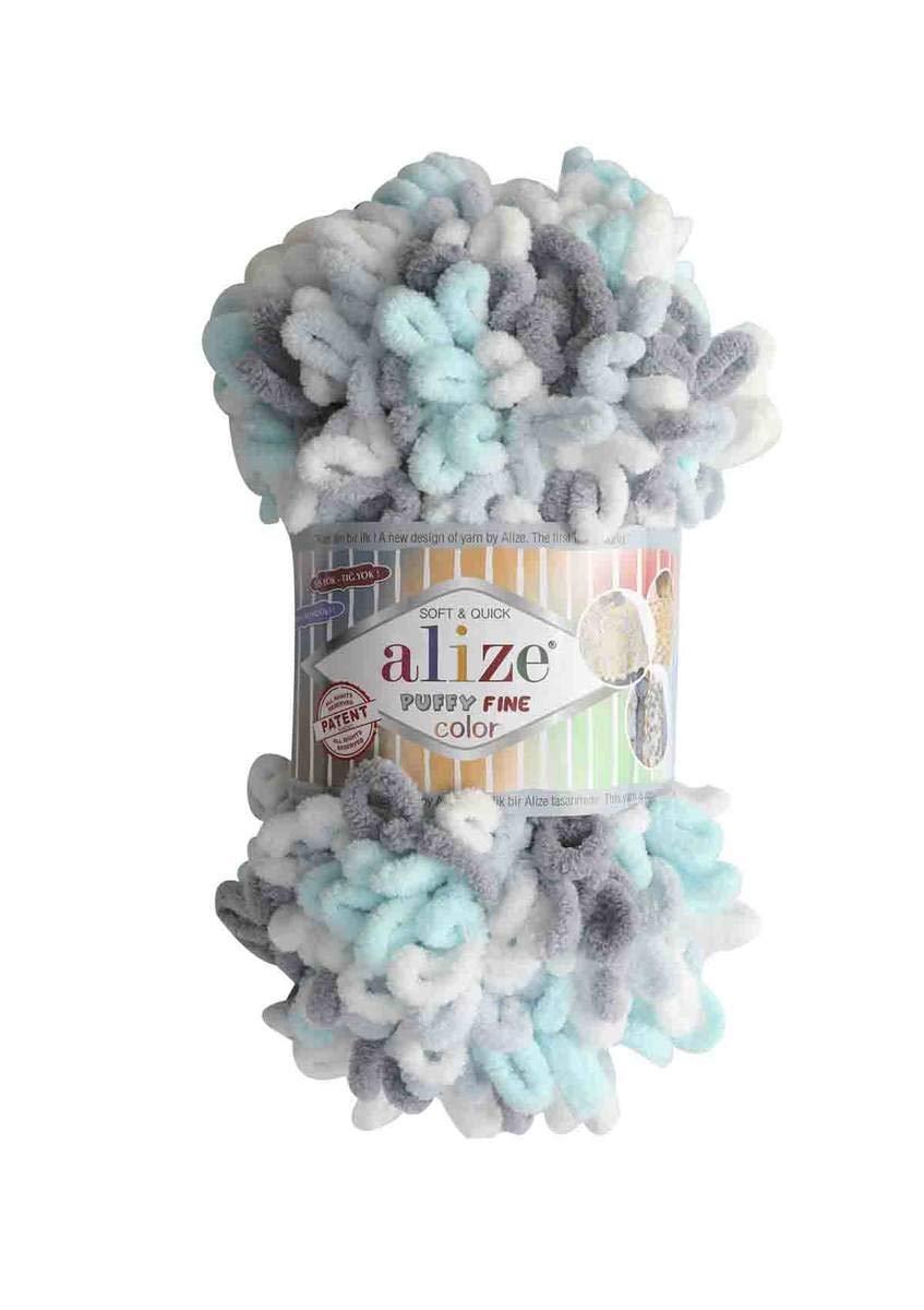 Alize Puffy Fine Color Hand Knitting Yarn 1PC (Color no. 5939)