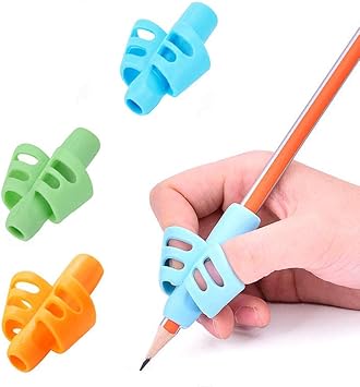 Amazon シリコン鉛筆ホルダー 子供用 手書きペンシルトレーニングホルダー 筆記補助矯正ホルダー 子供 幼児 未就学児 大人 3個パック 鉛筆キャップ 鉛筆ホルダー 文房具 オフィス用品