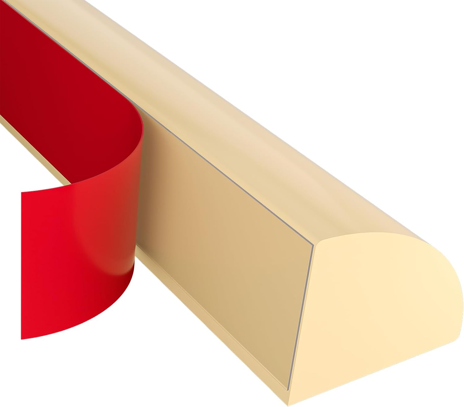 Flexible Quarter Round Molding, Peel and Stick Rubber Quarter Round Trim, Self-Adhesive Bathtub Trim Molding(155Inch)