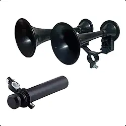 Buzina De Ar 2 Cornetas Dupla Bike Forte Potente Cores Cor Preto