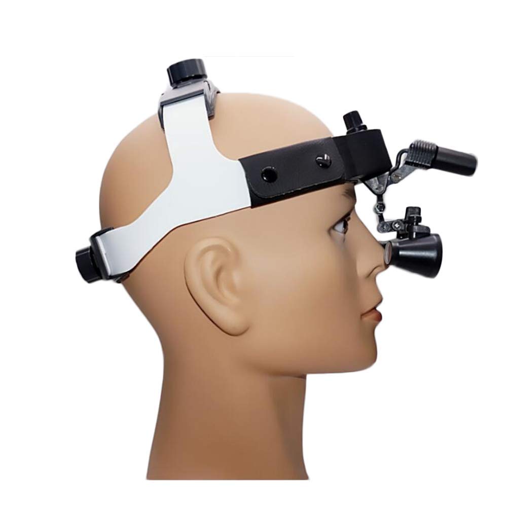 Lupas de Aumento 2.5X Lupas binoculares Equipo de Laboratorio de Vidrio óptico Lupa con Diadema de Cuero con Faro LED,