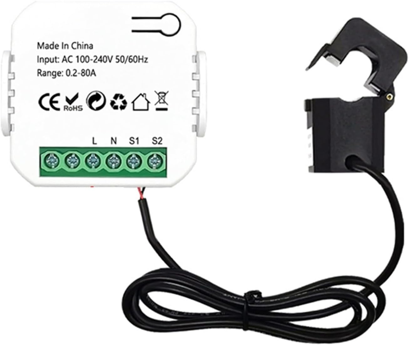 80A electricity meter, clamp-on current transformer 110V 230V-AA70