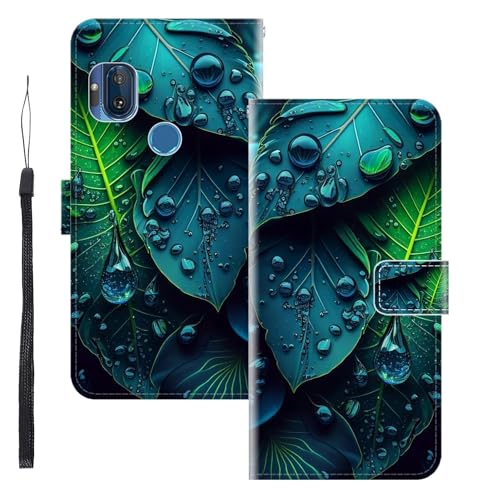 WUACYEAMING Funda para Motorola Moto One Hyper,con Soporte/Ranura de Tarjeta Cubierta Premium Magnético Suporte TPU Protectora Fundas PU Cuero Flip Multifuncional Hojas