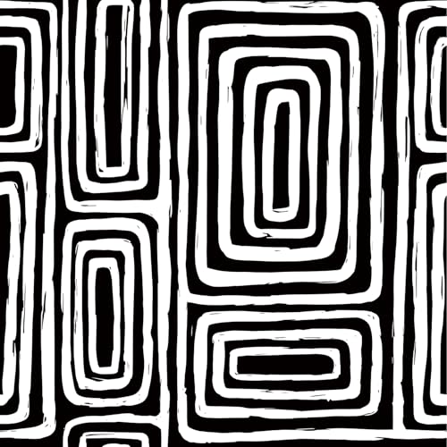 HelloWall Black and White MCM Wallpaper Peel and Stick Abstract Geometric Wallpaper Removable Self Adhesive Line Art Vinyl Masculine Bold Black and White Contact Paper for Cabinets Bathroom 17.5x80