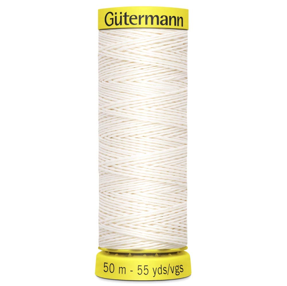 Gutermann Linen Thread for Hand Sewing of Heavyweight Fabric, Buttonholes, Clothes and Textile Repair WHT - White - 1 x 50m Spool