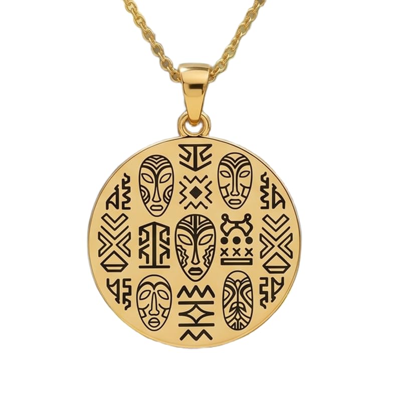 Collier pendentif en argent avec glyphes tribaux pour sublimer votre style au quotidien