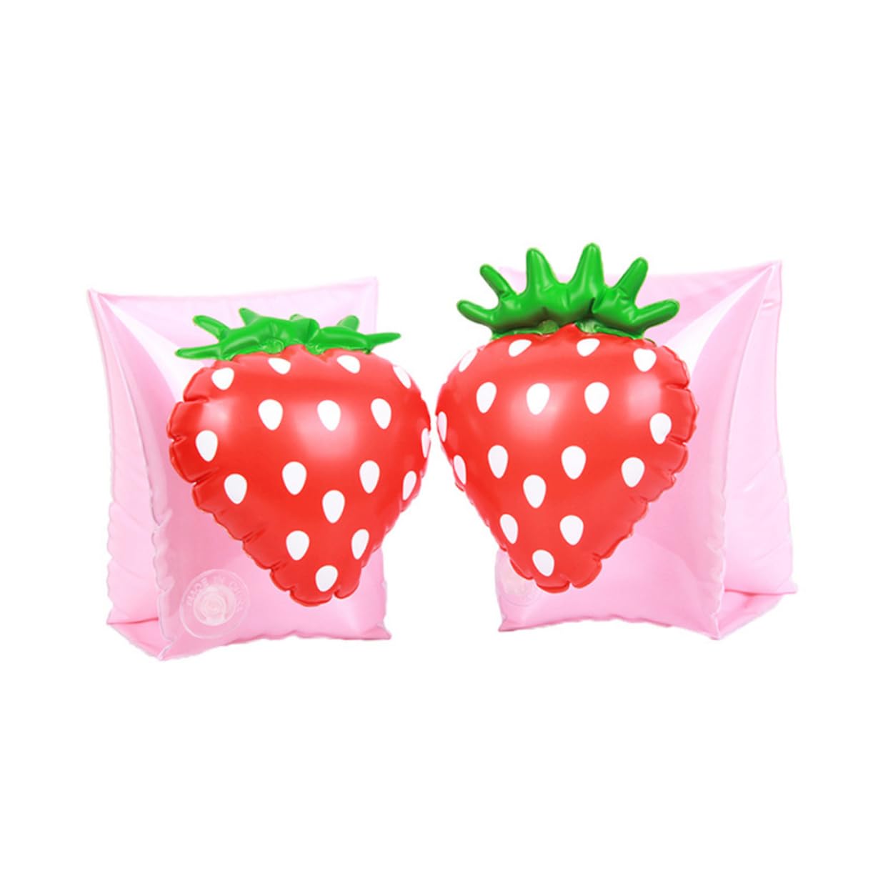 VANZACK 1 Pair Inflatable Swimming Arm Rings for Safety Floaties with Strawberry Design Soft Material for Pool Training and Summer Fun