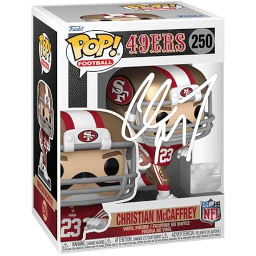 Christian McCaffrey #250 Facsimile Signed Reprint Laser Autographed Funko POP! San Francisco 49ers Figurine with Protector Case