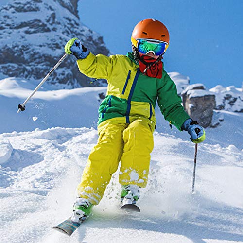 Ozero Kids Waterproof Mittens,Children's Snow Thinsulate Gloves In Winter Skiing/Snowmobile/Cycling/Snowboarding For Girls And Boys Green-Blue(L) #TOP5