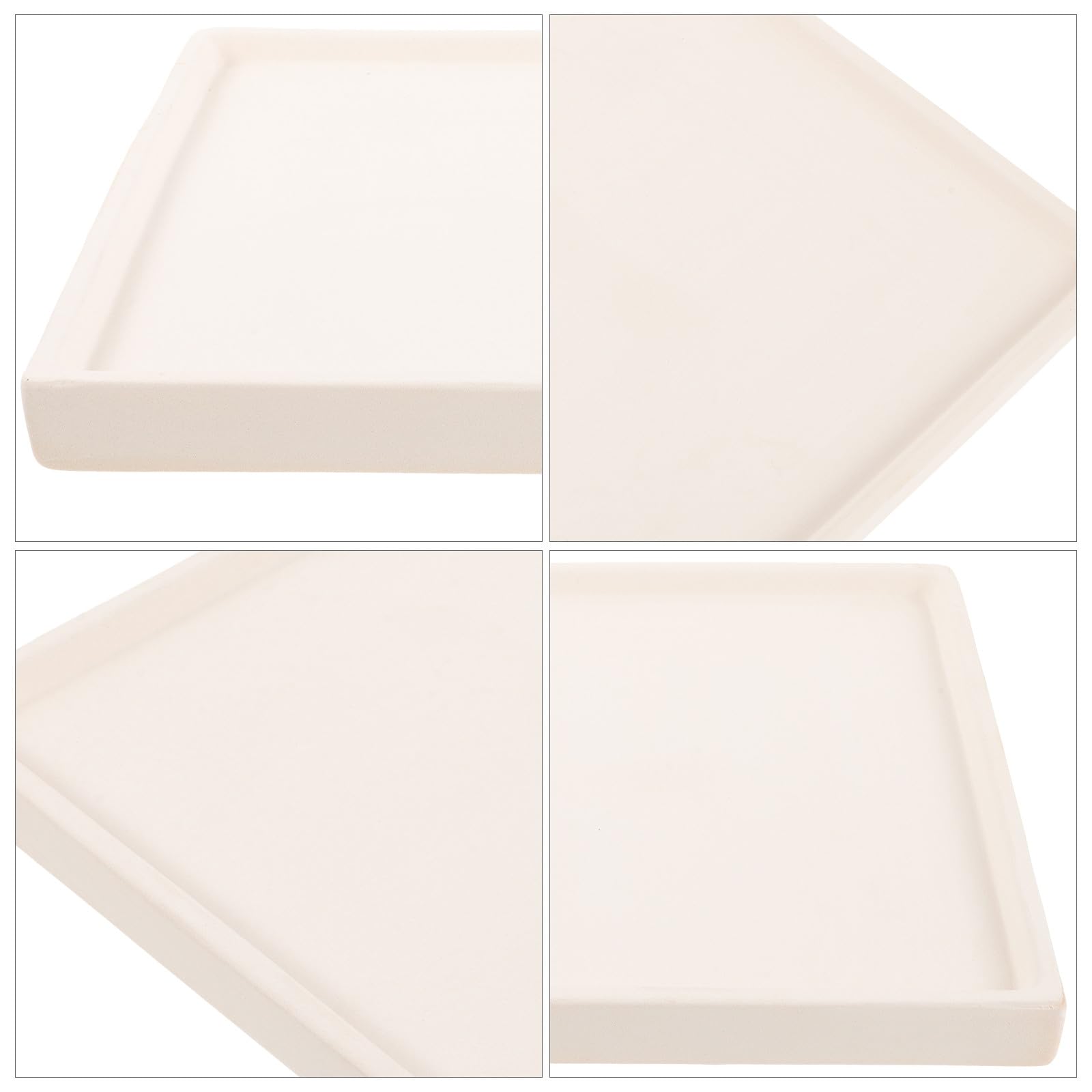 Sottovaso in Ceramica Quadrato Grande, Vassoio di Drenaggio per Piante da Interno, Piatto Vegetale Resistente per Vasi e Fioriere da Tavolo, Accessorio per Giardinaggio Casa