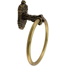 Antique Brass Towel Ring, Lightweight Metal Wall Mount Towel Holder 6.5 Inch Hand Towel Rack for Kitchen, Bathroom, Matte Finish, Easy to Install