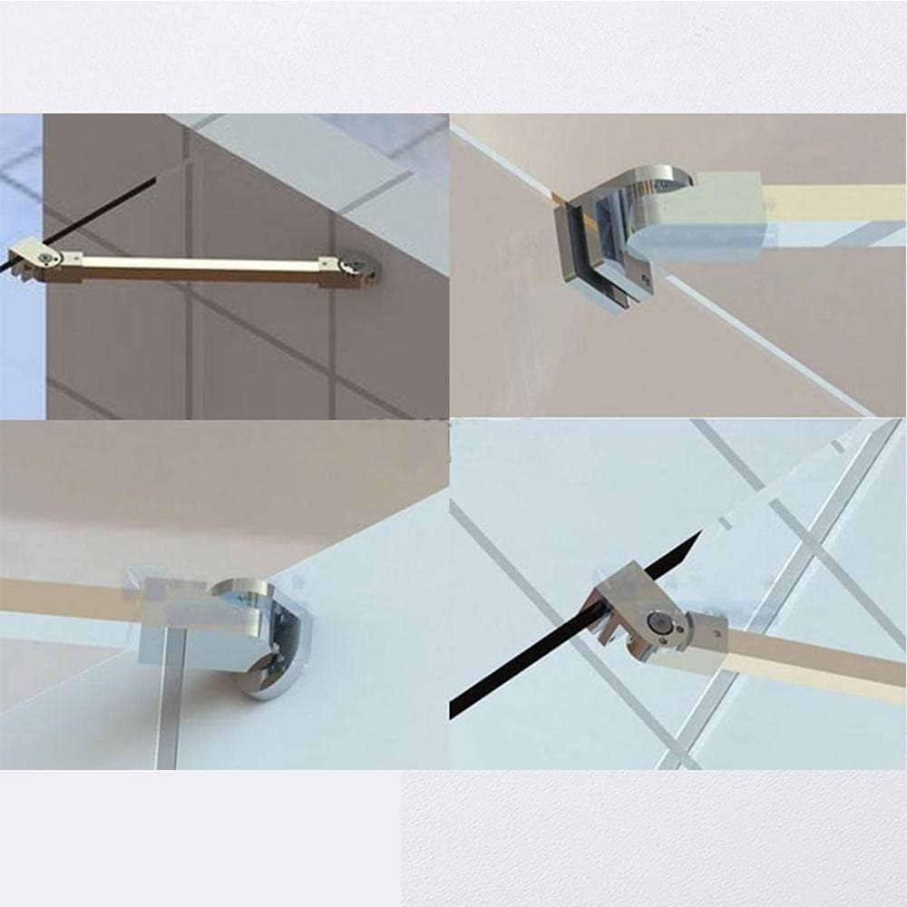 Barre stabilisatrice de douche en acier inoxydable,dorée,575 mm,compatible avec des épaisseurs de verre de 8 à 10 mm,angle d'installation réglable à 180°