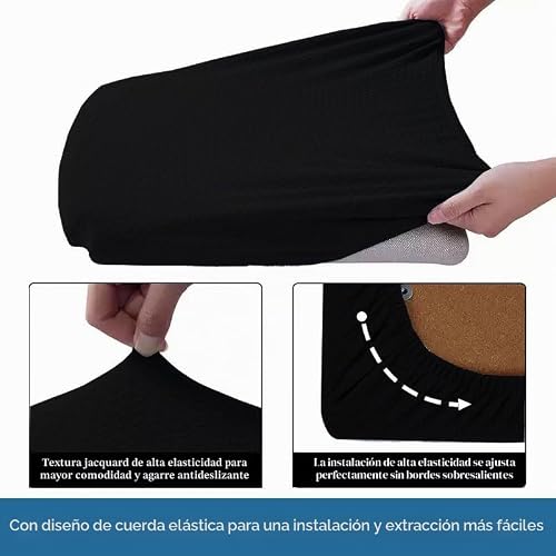 Miniatura 4 de Juego De 2 Fundas De Asiento Para Sillas De Comedor, Elásticas, Extraíbles Y Lavables, Fundas Protectoras Para Sillas De Cocina Color Marrón Rojizo