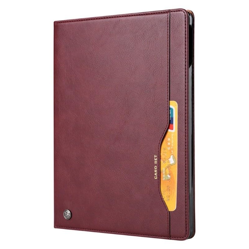 Étui en cuir iPad Pro 13 pouces 2024 M4 rabat bordeaux chic