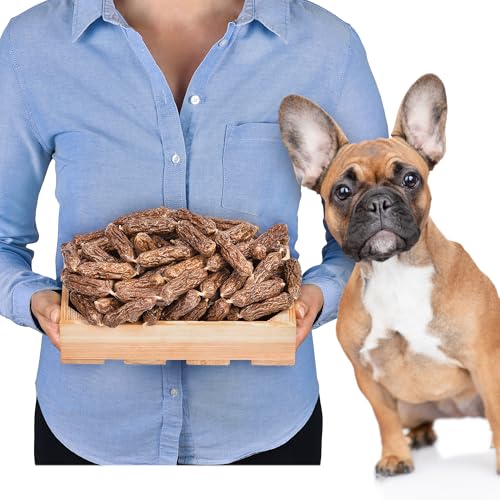 Hühnerwürstchen Hundesnacks 1kg (ca. 110-115 Stück) | Natürlich & luftgetrocknet | Getreidefrei & fettarm | Proteinreicher Kausnack für Hunde jeden Alters