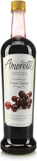 Amoretti - Premium Grape Syrup, 94 Servings Per Bottle (750 ml), with Pump for Flavoring Coffees, Cocktails, and other Beverages, Gluten Free, GMO/GEO Free, Preservative Free