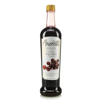 Amoretti - Premium Grape Syrup, 94 Servings Per Bottle 750 ml, with Pump for Flavoring Coffees, Cocktails, and other Beverages, Gluten Free, GMO/GEO Free, Preservative Free