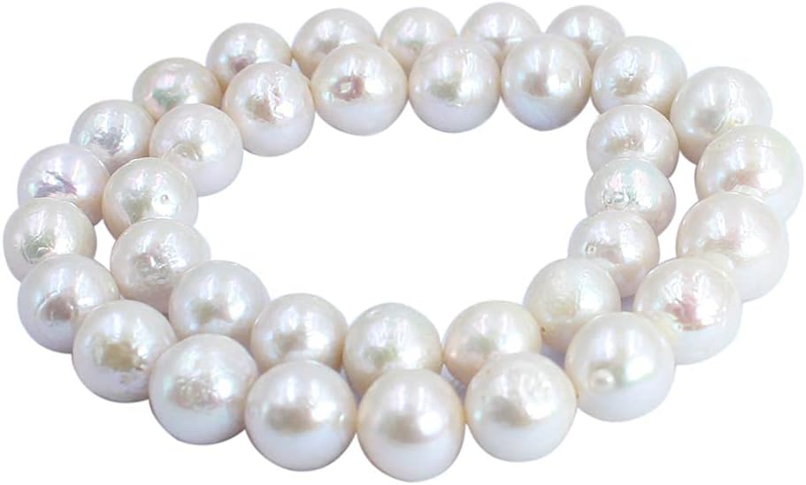 Jewelry Making Craft Natural AA Grade 9-11mm Round Reborn Edison Cultured White Pink&Purple Mixed Freshwater Pearl Beads Strand 15" (Mixed)