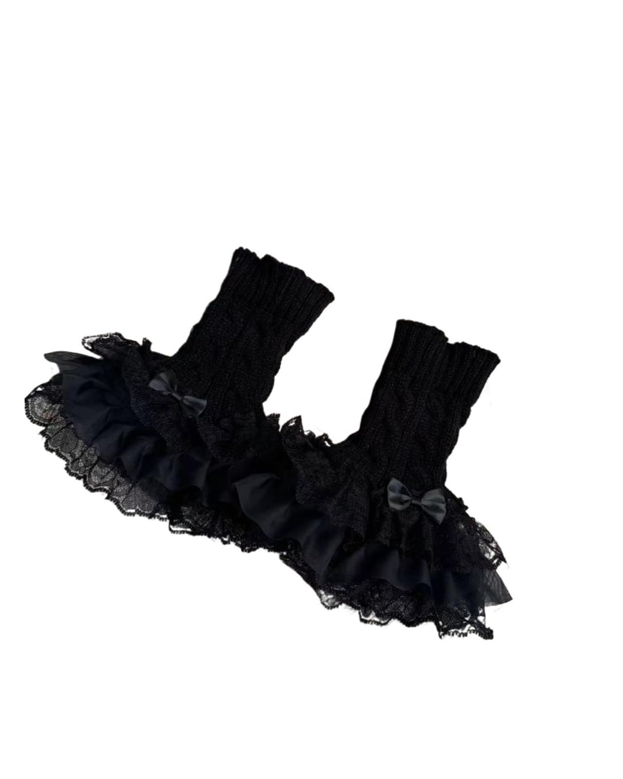 Guantes sin dedos mujer de punto térmico invierno calentadores de muñeca color sólido
