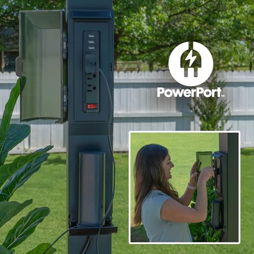 Image of Backyard Discovery Sarasota 10' x 10' Galvanized Steel Louvered Pergola Kit with Adjustable Roof, Shade, Rain Protection, High-Wind Rating, Gutter System for Outdoor Patio, Garden, Deck, Entertaining