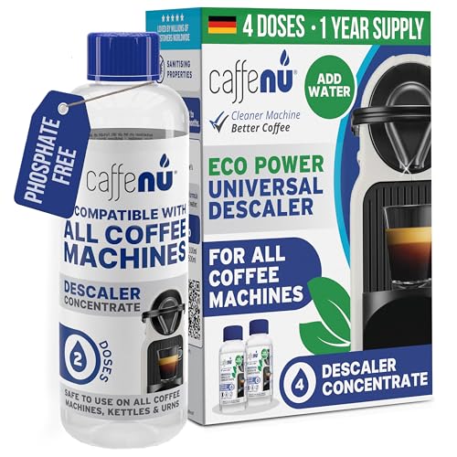 Caffenu Universal Eco Entkalker kompatibel mit Nespresso, Tchibo Caffissimo und mehr | Rundum-Pflege für 1 Jahr | 400ml | 4 Anwendungen