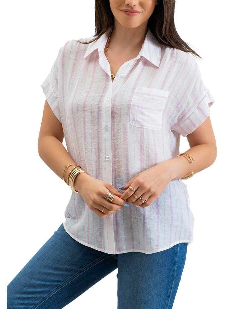 EaselBlu Pepper Striped Button Down Shirt