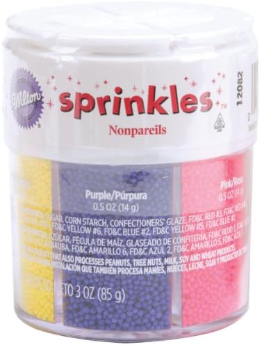 Wilton Nonpareils 6 Mix Sprinkle Assortment Baking Supplies, 3/(85 g), Orange, Kosher