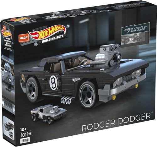 Mega Construx Hot Wheels Rodger Dodger Voiture de Course à Construire Présentoir Capot Ouvrable Grande Taille 120 - vue 6