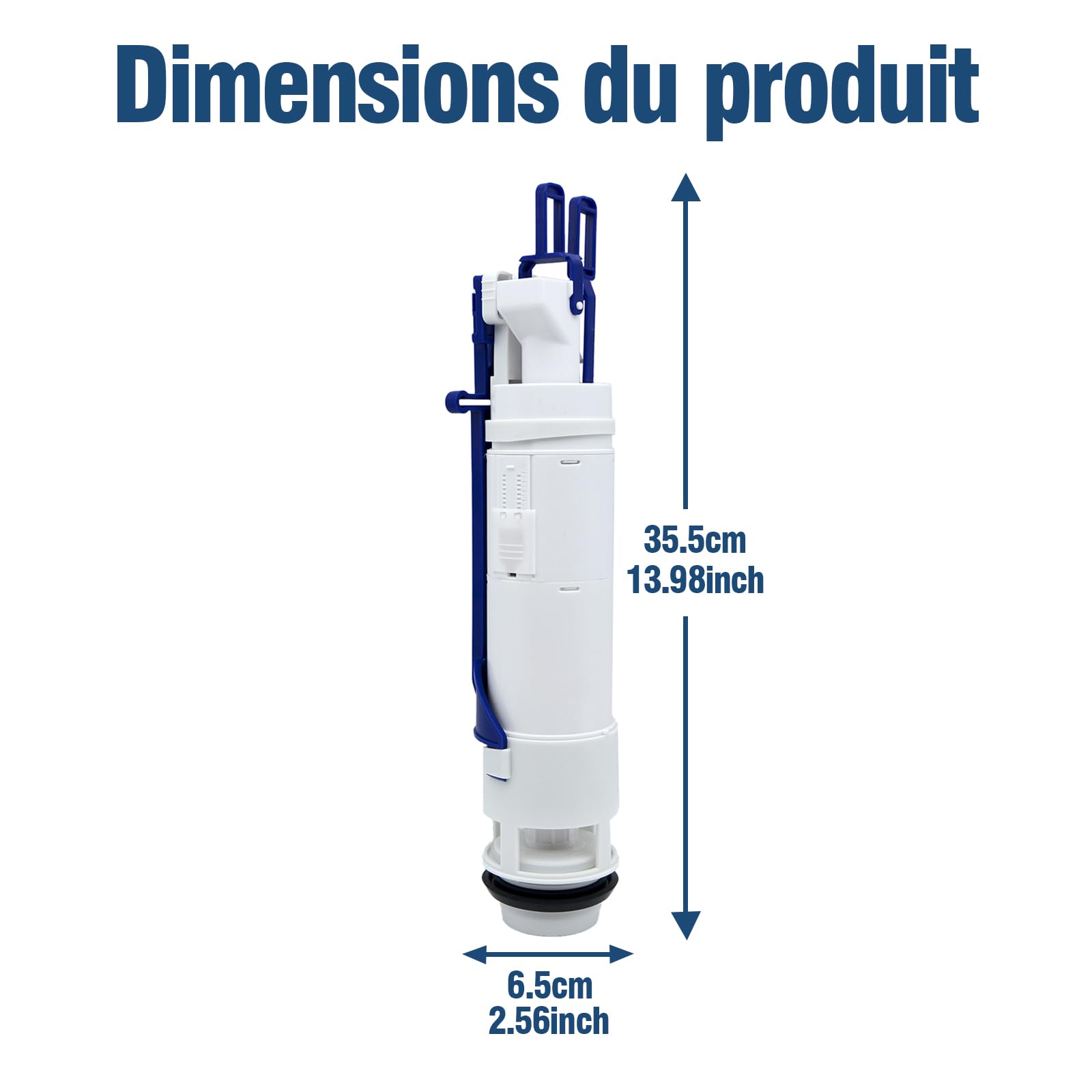 Empyreal Mécanisme de Chasse d’eau pour Réservoir Encastré, Compatible avec Geberit Type 212, Kit de Chasse d'eau en Plastique, Vanne de Chasse Double Débit, 244.820.00.1