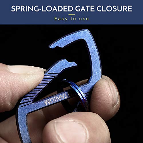 Chaveiro, Andoer Porta-chaves de liga de titânio ultraleve Carabiner Porta-chaves de liberação rápid