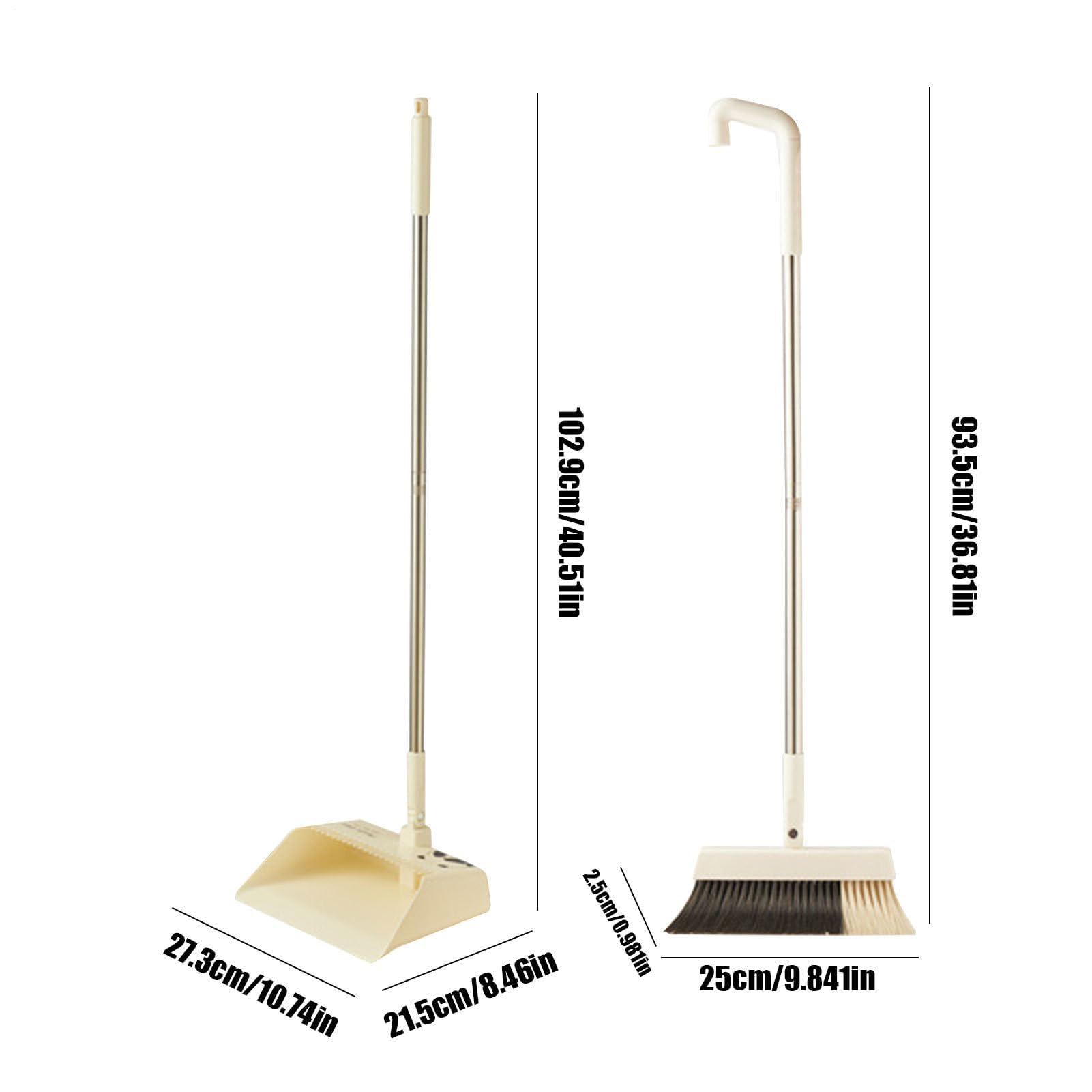 Set di scopa e paletta, con setole morbide, scopa compatta con paletta per cucina, corridoio e ufficio, materiale ABS resistente