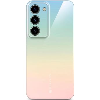 ONEFLOW Protective Case for Samsung Galaxy S23 with Design Pattern Designer Case Mobile Phone Protective Case with Camera Protection Printed Thin Mobile Phone Case Splash Cover Mint Beige Pink Gradient