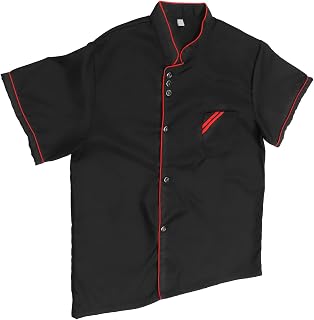 Kurzärmelige Schwarze Kochjacke aus Baumwolle für Damen und Herren Strapazierfähig und Atmungsaktiv für Gastronomie und Catering Uniformen Zufälliger Stil