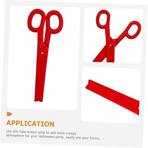 Miniatura 2 de EXCEART Gran Apertura Cinta y Tijeras 2pcs Tijeras Tijeras Payaso Disfraces Lápiz Rojo Tijeras de Plástico Gigante Tijeras Falsas Falso Halloween
