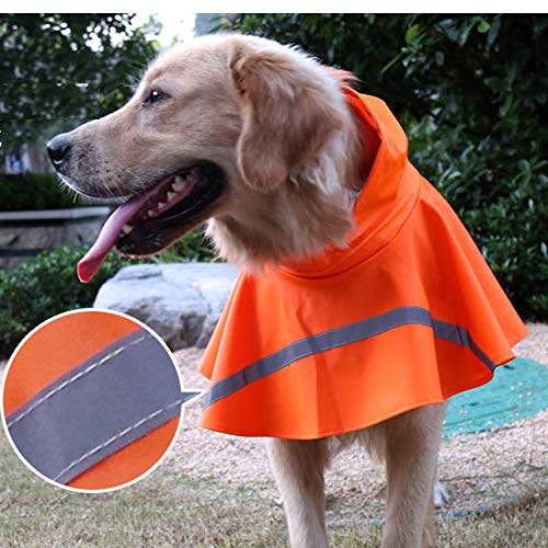 Hapee Dog Raincoats For Large Dogs With Reflective Strip Hoodie,Rain Poncho Jacket For Dogs #TOP2