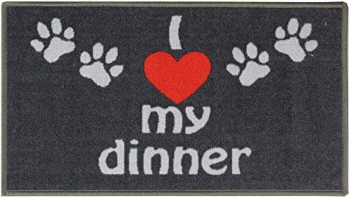 JVL Pet animal novelty machine washable 40 x 70cm feeding mat - Dinner
