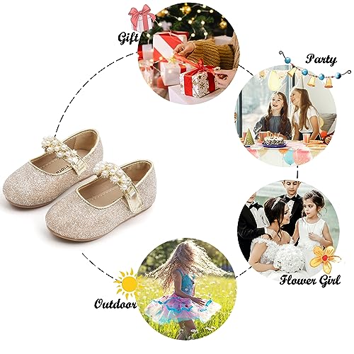 Image of Felix & Flora Toddler Flower Girl Dress Shoes - Girl Ballet Flats Party School Shoes Wedding