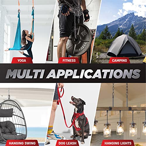 Pamazy 2Pcs 4.2” Heavy Duty Chain Quick Links, 2500 Lbs Weight Capacity, Durable, Anti-Rust, High Strength Chain Connector, Carabiner For Big Chain Connecting, Hammock Hanging, Hiking, Camping #TOP6