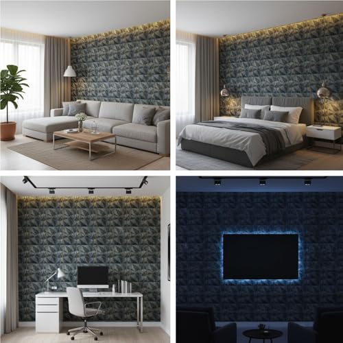 Image of Kayra Decor PVC Panel for Wall - PVC Diamond Design, Rustic Wood Color 19.7 inch X 19.7 inch (Pack of 40) - Covers 107.80 Sq. Ft.