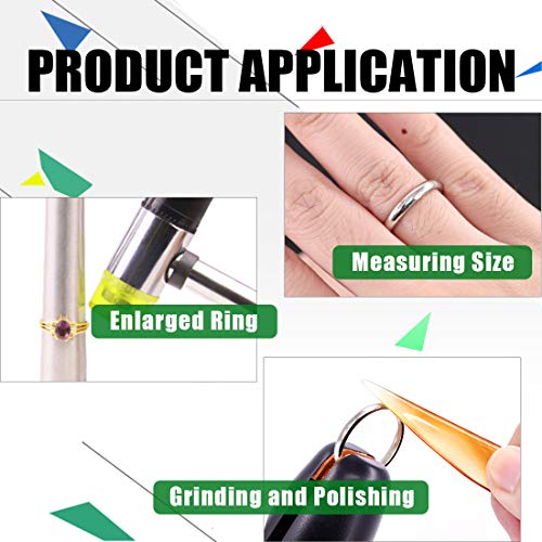 Keadic 12Pcs Jewelry Ring Sizer Tools Set, Ring Mandrel, Ring Sizer, Ring Clamp, Rubber Hammer, Plastic Ring Sizer Gauge, Jewelry Cleaning Cloth, Buffing Bars, Polished Agate And Storage Bag #TOP6